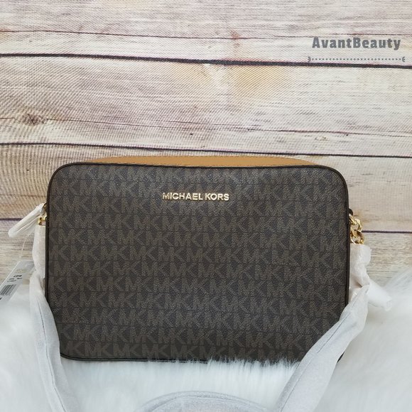 Michael Kors Jet Set Travel Crossbody Brown Acorn